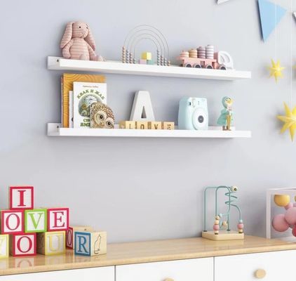 リビングルーム家具 2 片 固木 壁ディスプレイのための浮遊棚