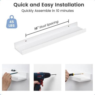 リビングルーム家具 2 片 固木 壁ディスプレイのための浮遊棚