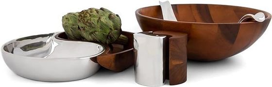 13インチアカシア木と金属合金チーズボードセット