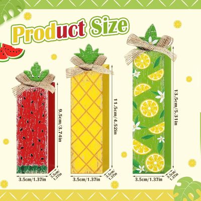 夏の木製テーブルブロックサイン レモン層トレイ装飾 木製家具 レーザー彫刻