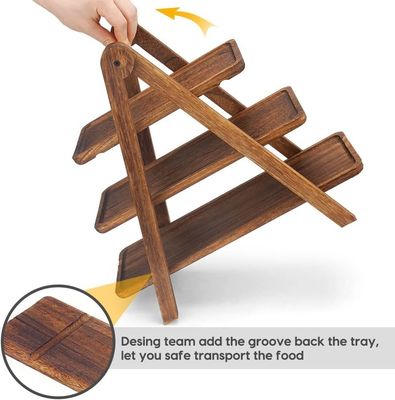 受け入れ オーダーメイド 木製 3 層 サービス トレイ 3 層 カップケーキ スタンド ギフト ストア
