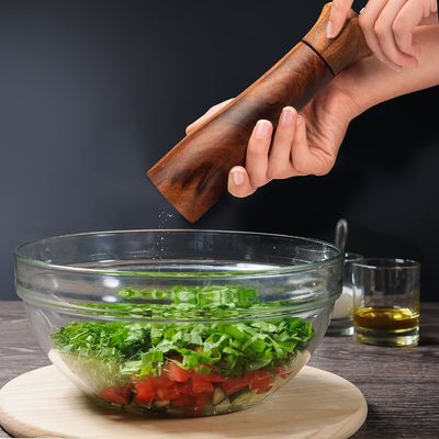 2 8インチアカシア木製塩と胡桃の磨き機セット 調整可能な陶磁磨き機セット