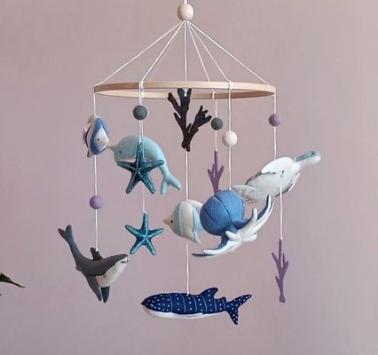 海の生き物 ベビー モバイル 旋回玩具 子供向け オーシャン モバイル 幼稚園 赤ちゃん シャワー ギフト