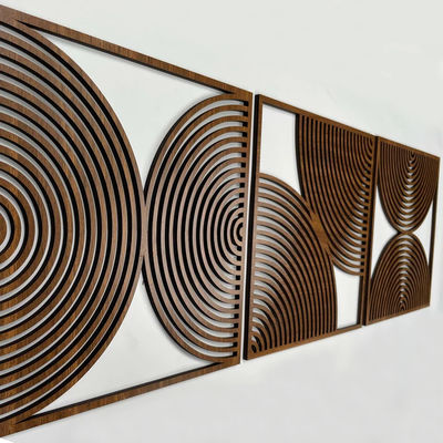 3本セット ボーホー ホーム ギフト 中世紀近代的なスタイルとカスタムロゴの大きな木製壁画