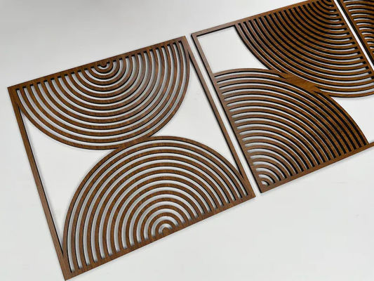 3本セット ボーホー ホーム ギフト 中世紀近代的なスタイルとカスタムロゴの大きな木製壁画