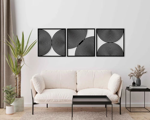 3本セット ボーホー ホーム ギフト 中世紀近代的なスタイルとカスタムロゴの大きな木製壁画