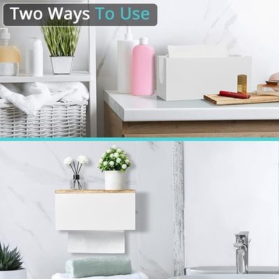 モダンデザイン スタイルの 白木製 紙タオル 蓋付き