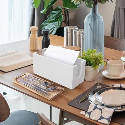 モダンデザイン スタイルの 白木製 紙タオル 蓋付き