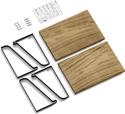 2つの現代セット 炭化黒色 大型貯蔵庫 L16.5 X W12 インチ 田舎風の木製壁浮き棚