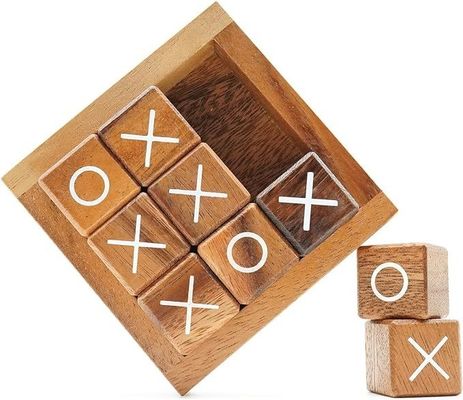 手作り 4 インチ 木製 Tic Tac Toe カフェテーブル デスクとリビングルームの装飾