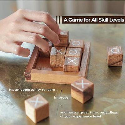 手作り 4 インチ 木製 Tic Tac Toe カフェテーブル デスクとリビングルームの装飾