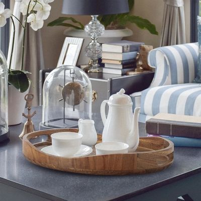 オーダーメイドサイズ 17"x13" リビングルーム印刷のための木製の丸い装飾用トレイレーザー彫刻