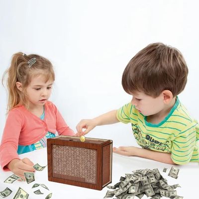 環境 貯金 箱 TIMBER 金銭 目標 と 数字 の 木製 貯金 箱