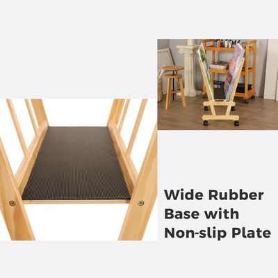 202406 ローリングキャスター付き 木製大型印刷ラック オーダーメイドロゴ 浴室ディスプレイと保管