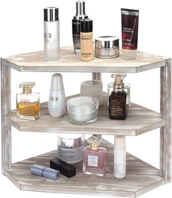 木製のキッチンカウンターコーナーラック 3層 料理用品の貯蔵オーガナイザー