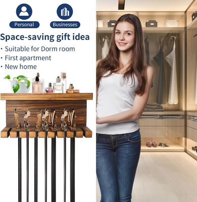 便利 な 木 の ベルト 収納 器 と 双 棚 ウォールナット/ビッチ 材料