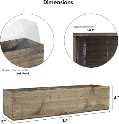 他のギフト・クラフト 贅沢な田舎茶色の木製のプランターボックス