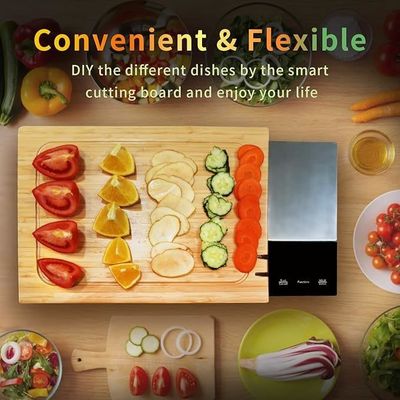 マルチ機能 バンブー スマート 切断板 8 イン 1 食事 準備 システム スクウェア