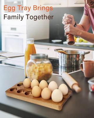 固形木製の卵箱 卵用の木製のトレイ デザインとブランドの仕様