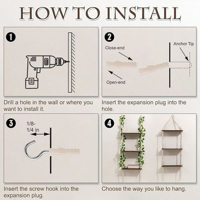 家具 3 階 マクラム 壁掛け棚 木製の浮遊型収納棚