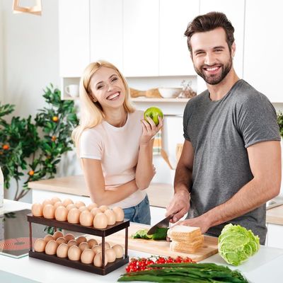 キッチン オーガナイゼーション 家電 二重層 木製の卵皿 オーダーメイド ロゴ