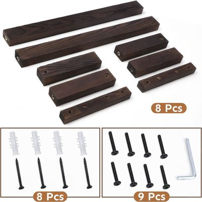 装飾用松の壁に装着された木製タオルラック 浴室用 ローリングタオルオーガナイザー