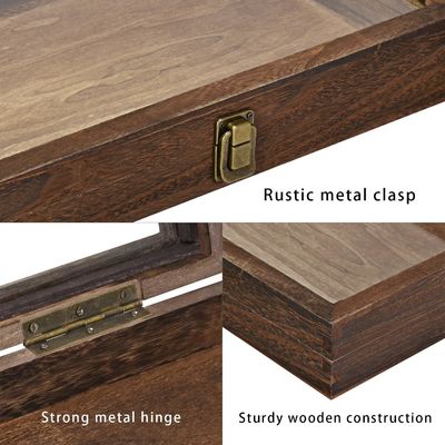 オーダーメイド 天然木の宝石ホルダーボックスのためのLEDの長方形の木製宝石トレイ