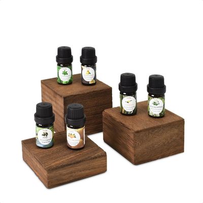 3 異なる高さのスタンド 木製ディスプレイライザー 設定 オーダーメイド ロゴ 塗装 印刷 ハンドリング