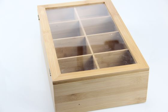 手作り の 目 に 見える アクリル 蓋 茶 箱 包装 木 製 厨房 に 独特 な 添加物