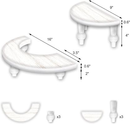 ハーフムーンデザートディスプレイ スタンド 展示コレクションのための2階建ての木製ディスプレイライザー