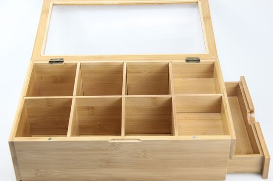 手作り の 目 に 見える アクリル 蓋 茶 箱 包装 木 製 厨房 に 独特 な 添加物