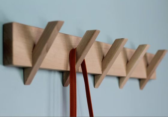 スタイリッシュで持続可能な風呂場 壁に装着されたコートラック