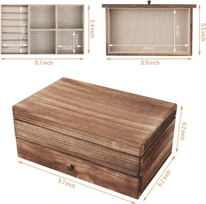 オーダーメイドOemロゴ ミラーリングトレイの木製のジュエリーボックス