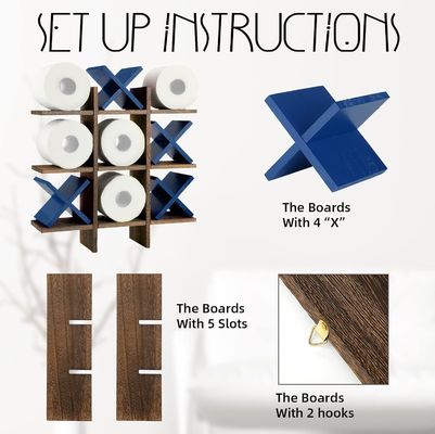 木製 バスロールホルダー ドアの後ろ/壁に カスタマイズされたロゴ トイレットペーパーホルダースタンド