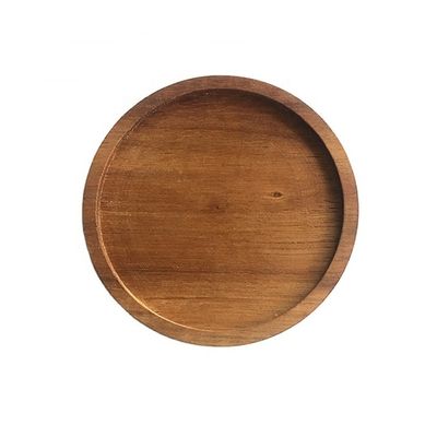 丸いコーヒーカップマット 装飾 10X0.9cm アカシア木のコースター