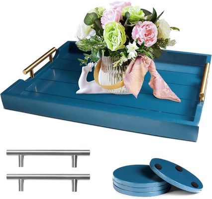 インジェクション 木製 配給 トレイ シンプル カラー または 4 コースター と オーダーメイド 大きい オスマン トレイ