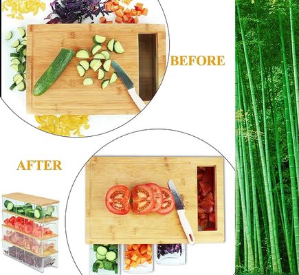 4 コンテナ トレイ キッチン 木製切断板