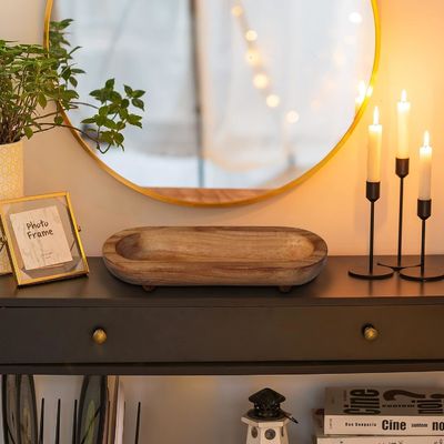 カスタマイズされたロゴ 農家の田舎茶色の装飾碗のための可決丸いボウルセット