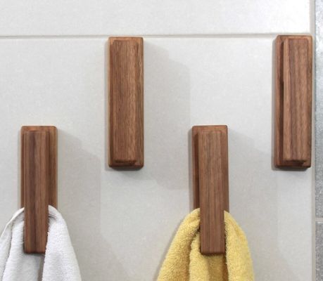 木製タオルホルダー分類 折りたたみのないラック ウォールナット 木のフック あなたの要求に応じて