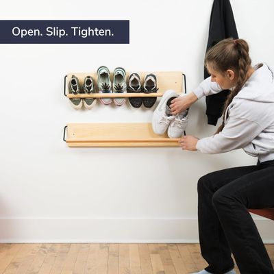 カスタマイズされたロゴ 受け入れられる 現代の壁に装着された靴ラック