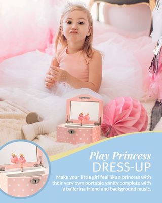 女の子とティーンエイジャーのための手造りのスワンレイク風向き音楽ボックス