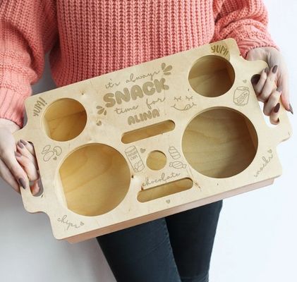 折りたたみのないラック 木製 ソファバー スナック トレイ 空間節約 小さいスペースのための保管