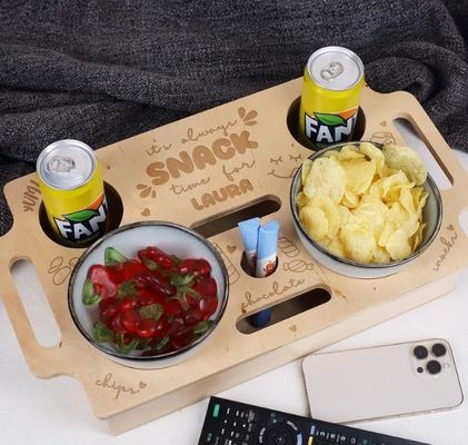 折りたたみのないラック 木製 ソファバー スナック トレイ 空間節約 小さいスペースのための保管