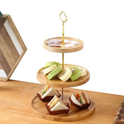 オーダーメイドサイズ 3層 バンブーカップケーキ パーティ用のスタンド 果物 スナック 配給トレイ OEM ODM