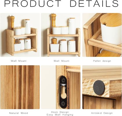 この 木製 の 調味料 棚 を 用い て 調味料 を 便利 に 整理 し て ください