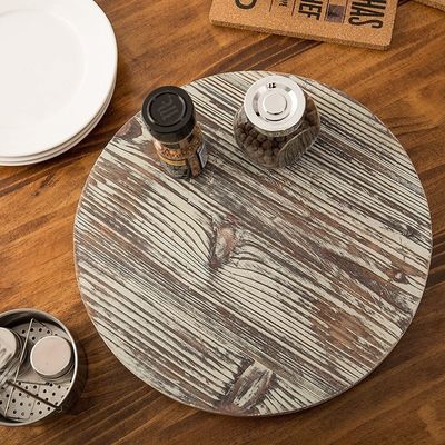 木の怠け者 スーザン 台所用 ターンテーブル 最新の農家のデザインスタイル 印刷して燃やした