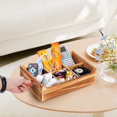 6 コンパートメント TIMBER 木製茶袋 プレゼントパッケージと砂糖パケットオーガナイザー