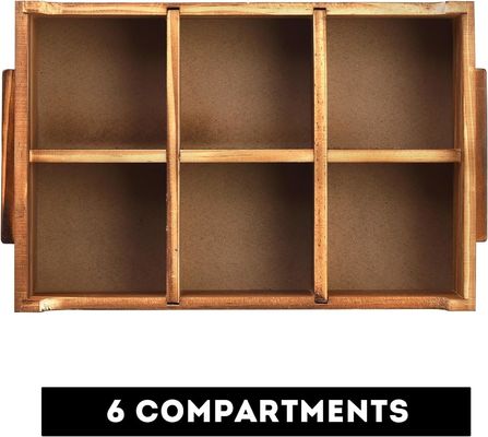 6 コンパートメント TIMBER 木製茶袋 プレゼントパッケージと砂糖パケットオーガナイザー