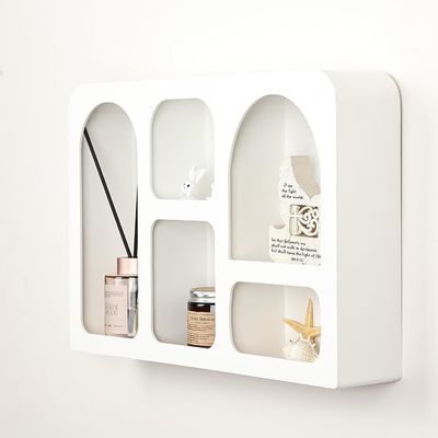 ボーホ ノルディック モダン スタイル 壁飾り オーダーメイド ロゴ 貯蔵庫付き 浮遊壁棚