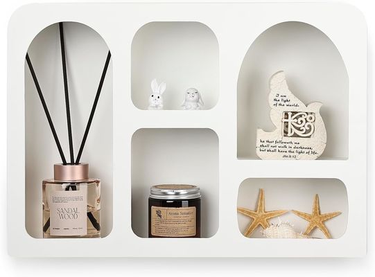 ボーホ ノルディック モダン スタイル 壁飾り オーダーメイド ロゴ 貯蔵庫付き 浮遊壁棚